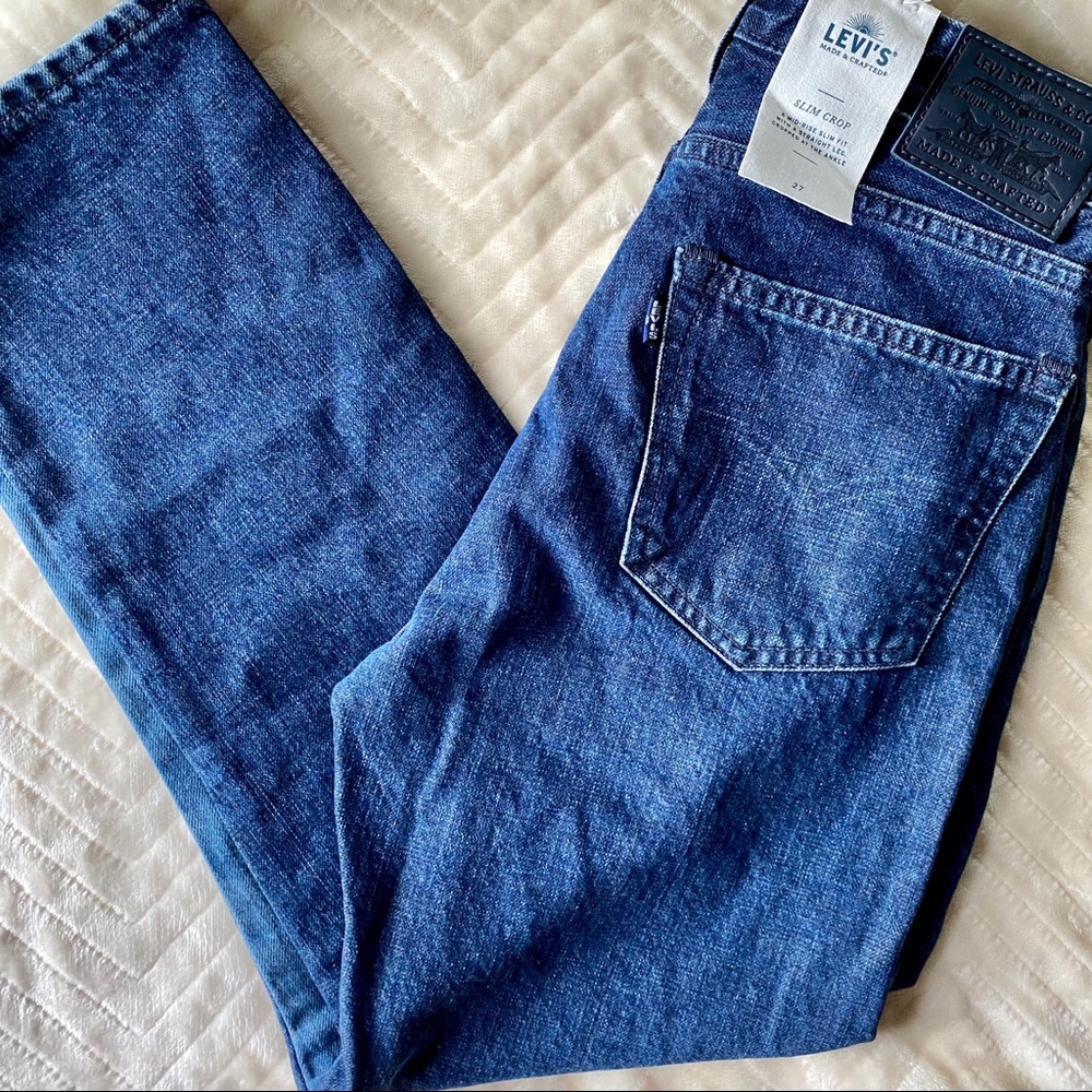 Levi Slim Crop Two Tone Denim Jeans